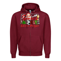 Burgundy santas favorite soccer player Zipper Hoodie - CowGirlArtShop