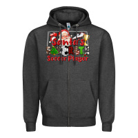 Charcoal Heather santas favorite soccer player Zipper Hoodie - CowGirlArtShop