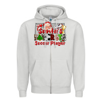 Dove Grey santas favorite soccer player Zipper Hoodie - CowGirlArtShop