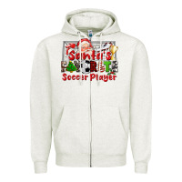 Oatmeal Heather santas favorite soccer player Zipper Hoodie - CowGirlArtShop