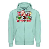 Seafoam santas favorite soccer player Zipper Hoodie - CowGirlArtShop