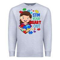Heather Grey Stim your heart out Premium Sweatshirt - FaDigitalArtStudio
