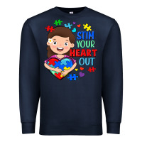 Navy Stim your heart out Premium Sweatshirt - FaDigitalArtStudio