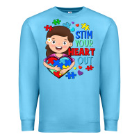 Ocean Blue Stim your heart out Premium Sweatshirt - FaDigitalArtStudio