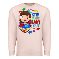 Pale Pink Stim your heart out Premium Sweatshirt - FaDigitalArtStudio