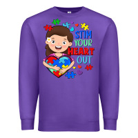 Purple Stim your heart out Premium Sweatshirt - FaDigitalArtStudio