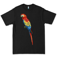 Black Scarlet Macaw Parrot Premium Tee - LillyAllenDesigns