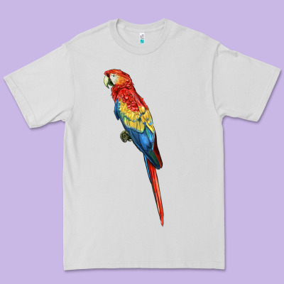 Scarlet Macaw Parrot Premium Tee Designed By Lillyallendesigns
