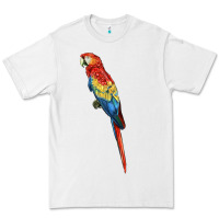 White Scarlet Macaw Parrot Premium Tee - LillyAllenDesigns