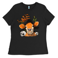 Black halloween witch cow Ladies Tee - Jasminsmagicworld