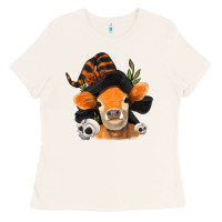 Bone halloween witch cow Ladies Tee - Jasminsmagicworld