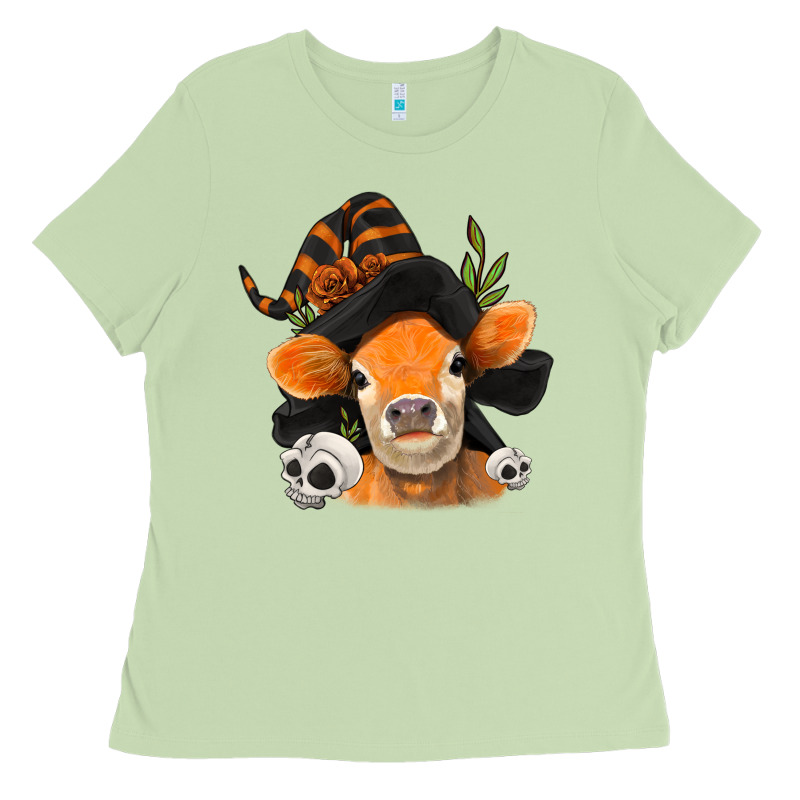 Halloween Witch Cow Ladies Tee by Jasminsmagicworld | Teevron