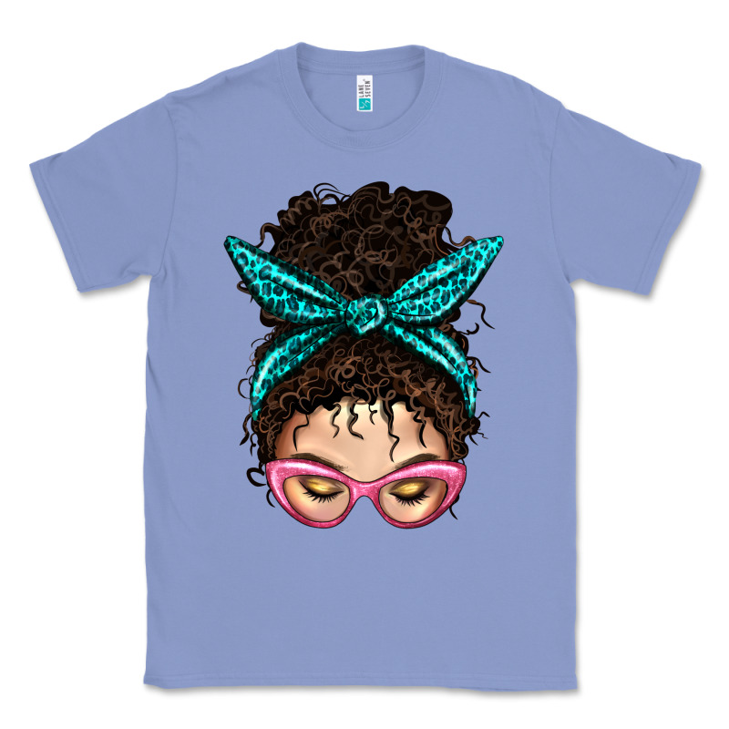 Messy Curly Bun Mom With Leopard Bandana Classic Tee by BundleAndBundleShop | Teevron