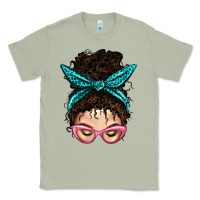 Matcha Messy Curly Bun Mom With Leopard Bandana Classic Tee - BundleAndBundleShop