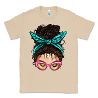 Mushroom Messy Curly Bun Mom With Leopard Bandana Classic Tee - BundleAndBundleShop