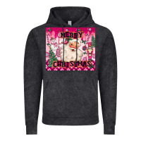 Vintage Black merry pink christmas santa Vintage Hoodie - MaliasSmallBusiness