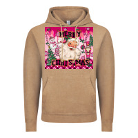 Vintage Coffee merry pink christmas santa Vintage Hoodie - MaliasSmallBusiness
