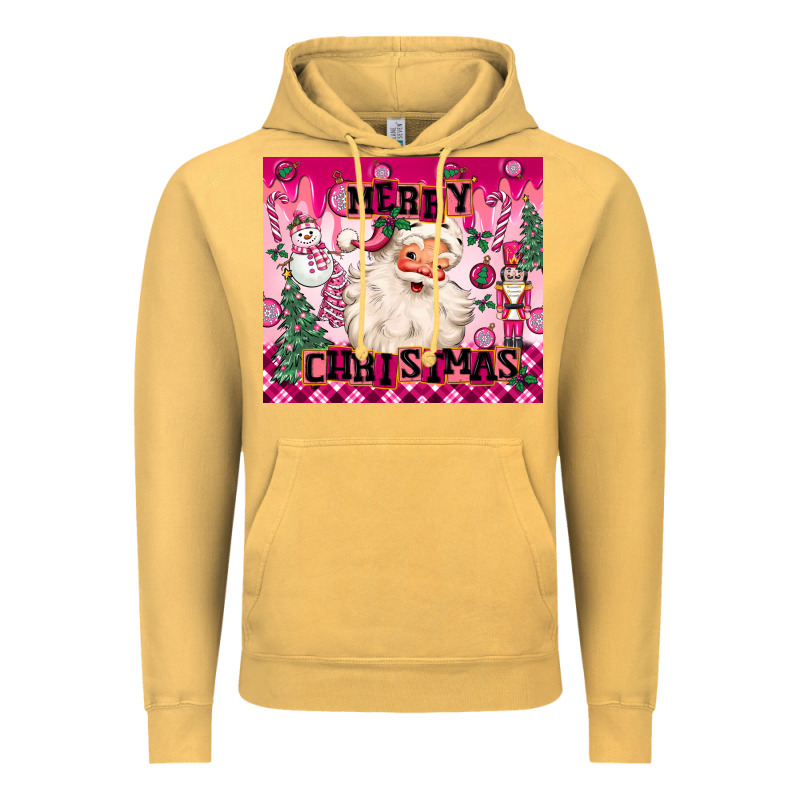 Merry Pink Christmas Santa Vintage Hoodie by MaliasSmallBusiness | Teevron