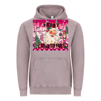 Vintage Zinc merry pink christmas santa Vintage Hoodie - MaliasSmallBusiness