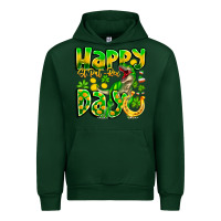 Forest Green Happy St Patricks Rex Day Urban Hoodie - CowhideDigitalArt