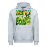 Heather Grey Happy St Patricks Rex Day Urban Hoodie - CowhideDigitalArt