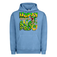 Pigment Pebble Blue Happy St Patricks Rex Day Urban Hoodie - CowhideDigitalArt