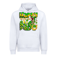 White Happy St Patricks Rex Day Urban Hoodie - CowhideDigitalArt