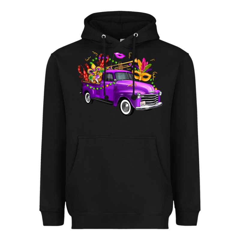Mardi Gras Truck King's Cake Heavyweight Hoodie by FaDigitalArtStudio | Teevron