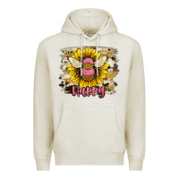 Oatmeal Heather bee happy Premium Hoodie - JahusDesignShop