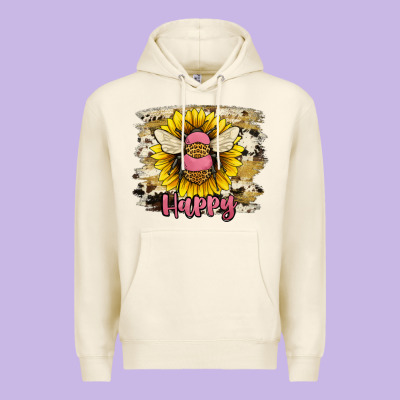 Bee Happy Premium Hoodie Designed By Jahusdesignshop