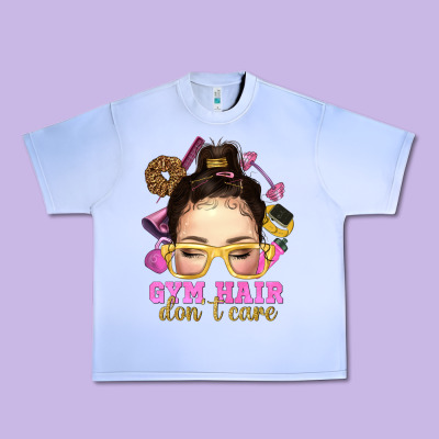 Messy Bun Gym Hair Don't Care Bbs Urban Heavy Tee Designed By Bundleandbundleshop