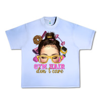 Grape Ice Messy Bun Gym Hair Don't Care Bbs Urban Heavy Tee - BundleAndBundleShop