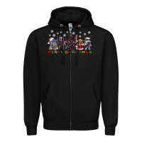 Black merry christmas gnomies Zipper Hoodie - CowGirlArtShop