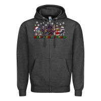 Charcoal Heather merry christmas gnomies Zipper Hoodie - CowGirlArtShop