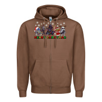 Chestnut merry christmas gnomies Zipper Hoodie - CowGirlArtShop