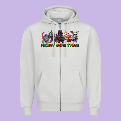 Merry Christmas Gnomies Zipper Hoodie Designed By Cowgirlartshop