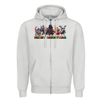 Dove Grey merry christmas gnomies Zipper Hoodie - CowGirlArtShop
