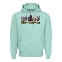 Seafoam merry christmas gnomies Zipper Hoodie - CowGirlArtShop