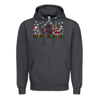 Smoke merry christmas gnomies Zipper Hoodie - CowGirlArtShop