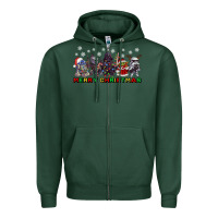 Sports Green merry christmas gnomies Zipper Hoodie - CowGirlArtShop