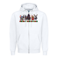 White merry christmas gnomies Zipper Hoodie - CowGirlArtShop