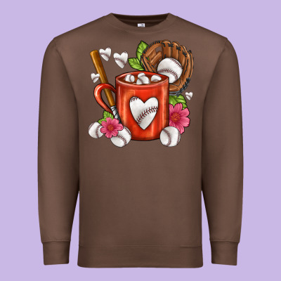 Baseball Coffee Cup Premium Sweatshirt Designed By Fadigitalartstudio