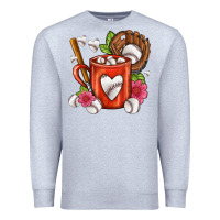 Heather Grey Baseball Coffee cup Premium Sweatshirt - FaDigitalArtStudio