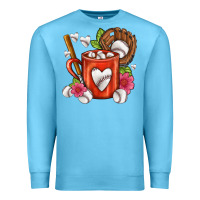 Ocean Blue Baseball Coffee cup Premium Sweatshirt - FaDigitalArtStudio