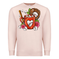 Pale Pink Baseball Coffee cup Premium Sweatshirt - FaDigitalArtStudio