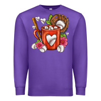 Purple Baseball Coffee cup Premium Sweatshirt - FaDigitalArtStudio