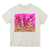 Cream love gnome with bear Heavy Core Tee - NancyCooperArtShop