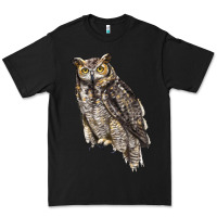 Black Great Horned Owl Premium Tee - LillyAllenDesigns