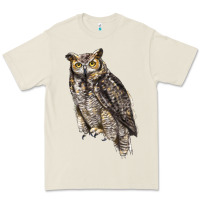 Bone Great Horned Owl Premium Tee - LillyAllenDesigns