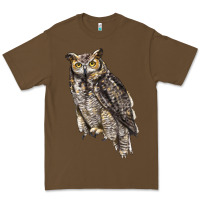 Cacao Great Horned Owl Premium Tee - LillyAllenDesigns